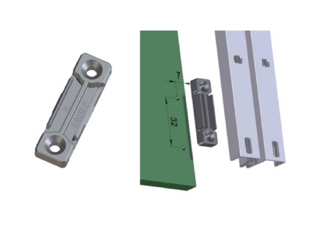clip no forte fissaggio cremagliera nylon grigio proal.png Clip No Forte Fissaggio Cremagliera per aggancio e sgancio pannelli a Vite interasse 32 mm Nylon Grigio | Proal - immagine 1